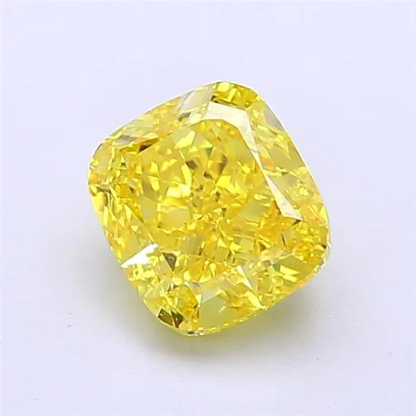 1.47ct Cushion modified Lab Grown Diamond (Colour Fancy Vivid Yellow, Clarity IF, IGI Certified)