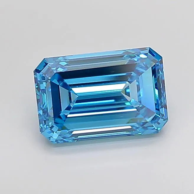 1.49ct Emerald Lab Grown Diamond (Colour Fancy Vivid Blue, Clarity VS1, IGI Certified)