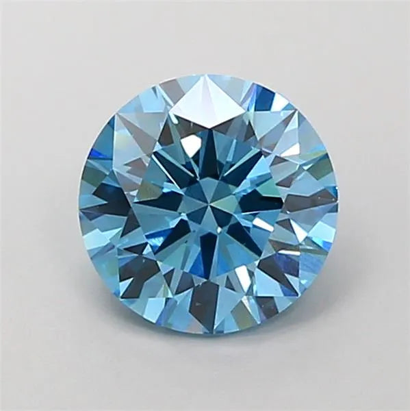 1.49ct Round Lab Grown Diamond (Colour Fancy Vivid Blue, Clarity VS1, Cut EX, IGI Certified)