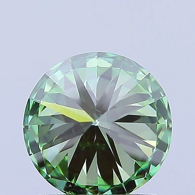 1.49ct Round Lab Grown Diamond (Colour Fancy Vivid Green, Clarity VS2, Cut EX, IGI Certified)