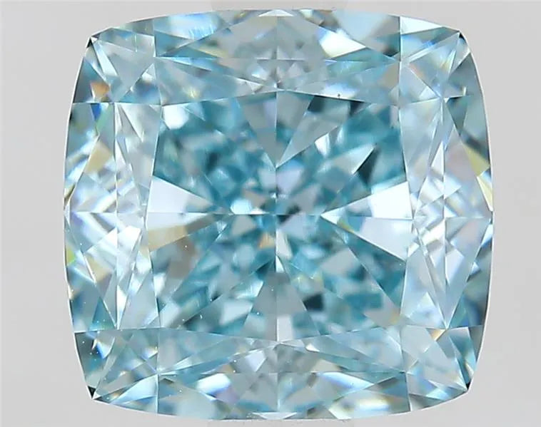 1.50ct Cushion modified Lab Grown Diamond (Colour Fancy Intense Greenish Blue, Clarity VVS2, IGI Certified)