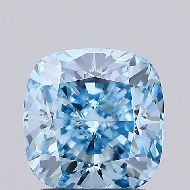 1.50ct Cushion modified Lab Grown Diamond (Colour Fancy Vivid Blue, Clarity IF, IGI Certified)