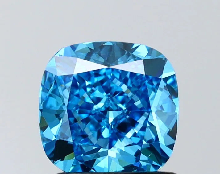 1.50ct Cushion modified Lab Grown Diamond (Colour Fancy Vivid Blue, Clarity VS2, IGI Certified)