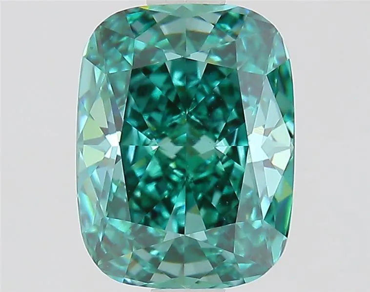 1.50ct Cushion modified Lab Grown Diamond (Colour Fancy Vivid Green, Clarity VS1, IGI Certified)