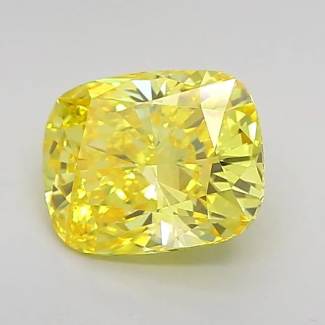 1.50ct Cushion modified Lab Grown Diamond (Colour Fancy Vivid Yellow, Clarity VVS2, IGI Certified)