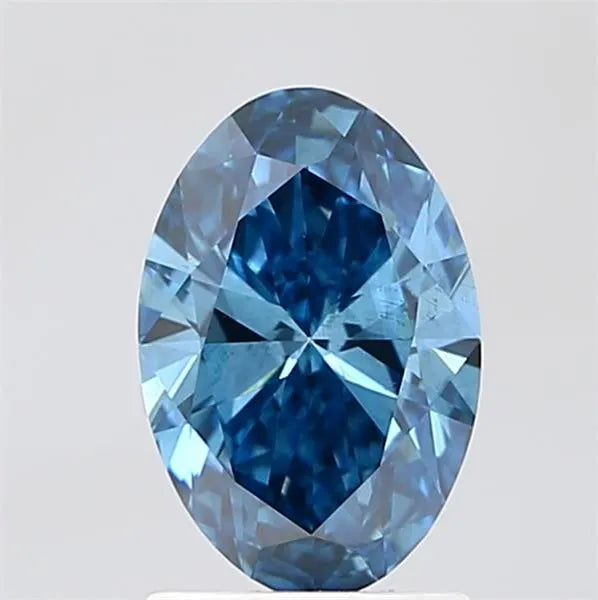 1.50ct Oval Lab Grown Diamond (Colour Fancy Vivid Blue, Clarity VS2, IGI Certified)