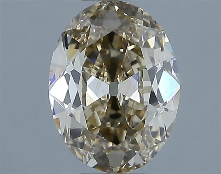 1.50ct Oval Natural Diamond (Colour Fancy Light Yellowish Brown, Clarity VS2, Cut EX, GIA Certified)