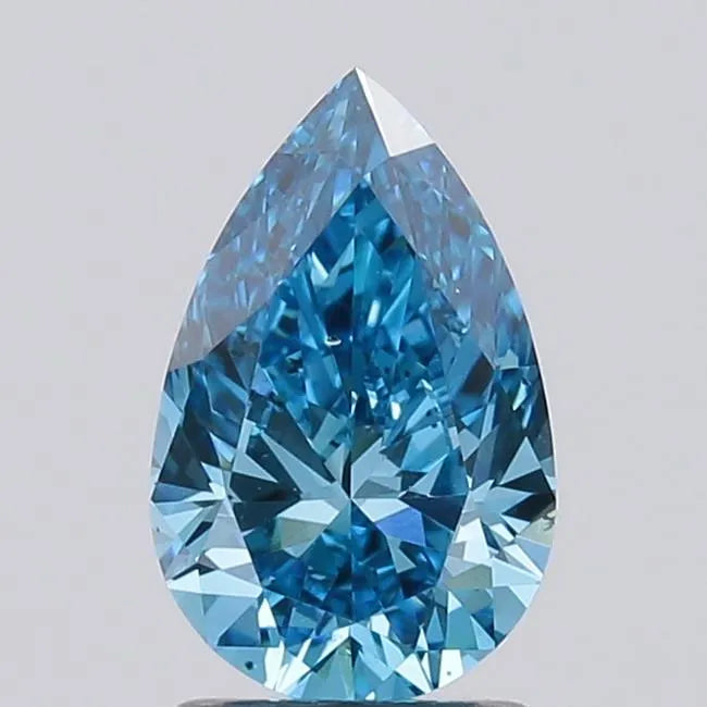 1.50ct Pear Lab Grown Diamond (Colour Fancy Vivid Blue, Clarity SI1, IGI Certified)