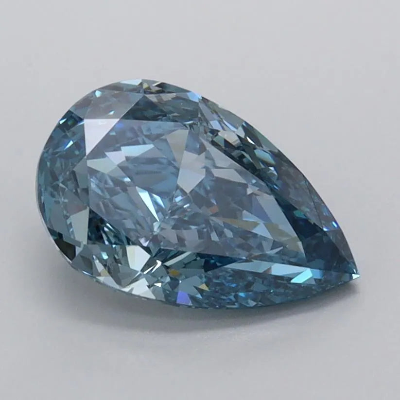 1.50ct Pear Lab Grown Diamond (Colour Fancy Vivid Blue, Clarity VS1, IGI Certified)