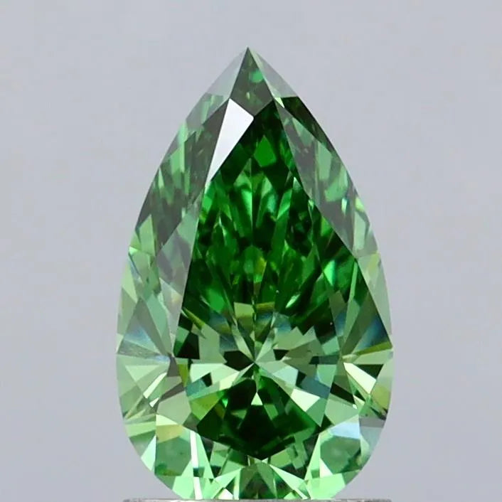 1.50ct Pear Lab Grown Diamond (Colour Fancy Vivid Green, Clarity VS1, IGI Certified)
