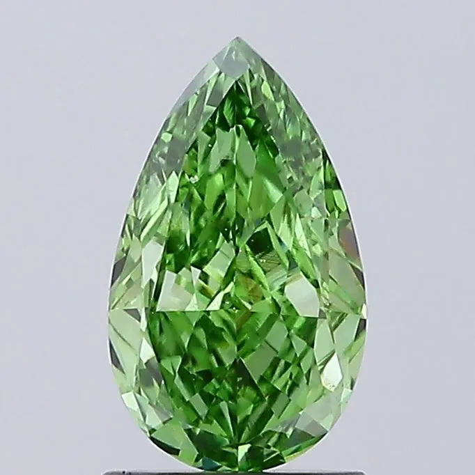 1.50ct Pear Lab Grown Diamond (Colour Fancy Vivid Green, Clarity VS1, IGI Certified)