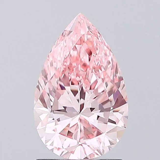 1.50ct Pear Lab Grown Diamond (Colour Fancy Vivid Pink, Clarity VVS2, IGI Certified)
