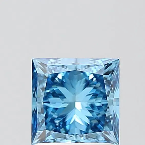 1.50ct Princess Lab Grown Diamond (Colour Fancy Vivid Blue, Clarity VVS2, IGI Certified)