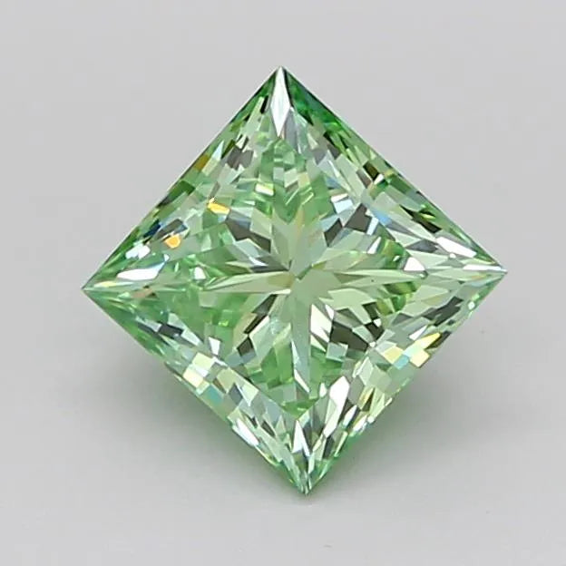 1.50ct Princess Lab Grown Diamond (Colour Fancy Vivid Green, Clarity VS1, IGI Certified)