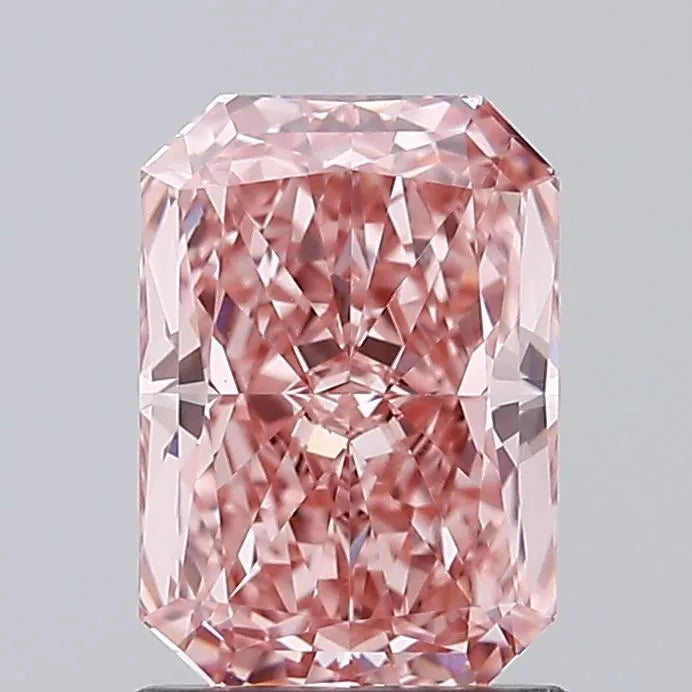 1.50ct Radiant Lab Grown Diamond (Colour Fancy Vivid Brownish Pink, Clarity VVS2, IGI Certified)