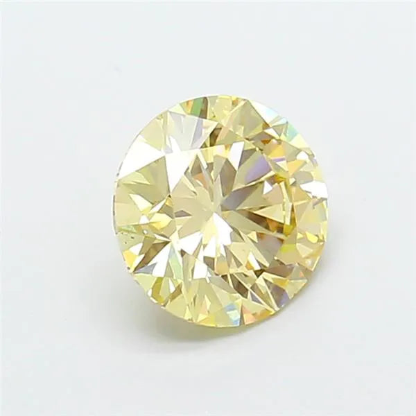 1.50ct Round Lab Grown Diamond (Colour Fancy Light Brownish Yellow, Clarity VS2, Cut EX, IGI Certified)
