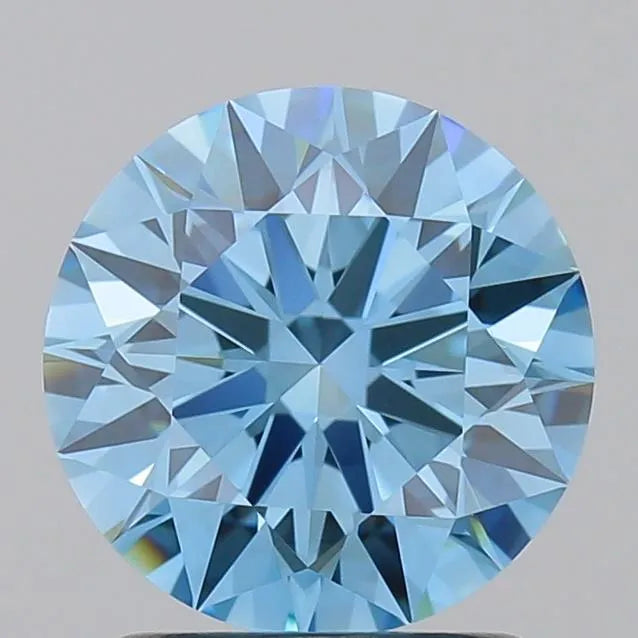 1.50ct Round Lab Grown Diamond (Colour Fancy Vivid Blue, Clarity VVS1, Cut ID, IGI Certified)