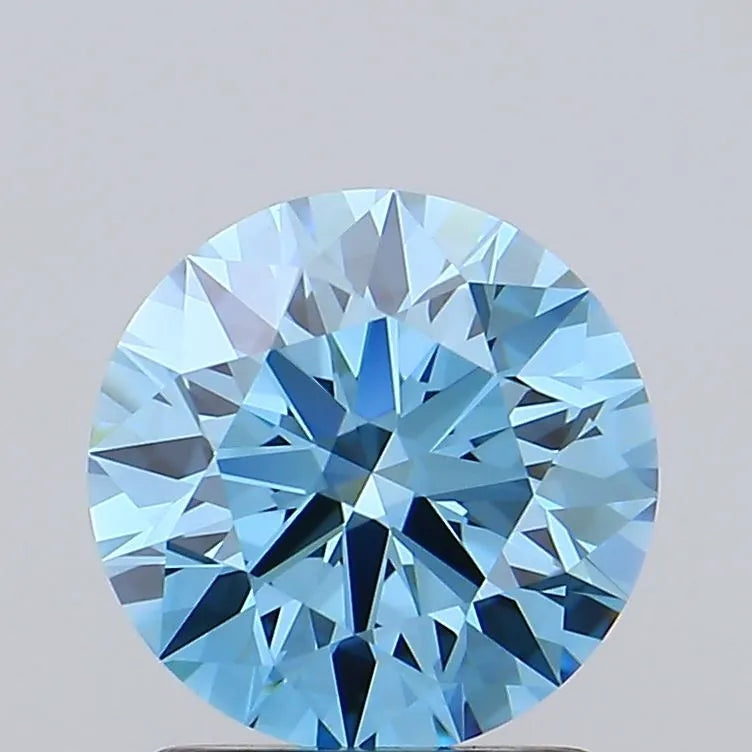 1.50ct Round Lab Grown Diamond (Colour Fancy Vivid Blue, Clarity VVS1, Cut ID, IGI Certified)