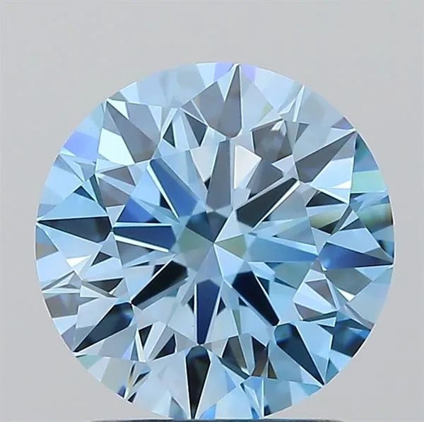 1.50ct Round Lab Grown Diamond (Colour Fancy Vivid Blue, Clarity VVS2, Cut ID, IGI Certified)