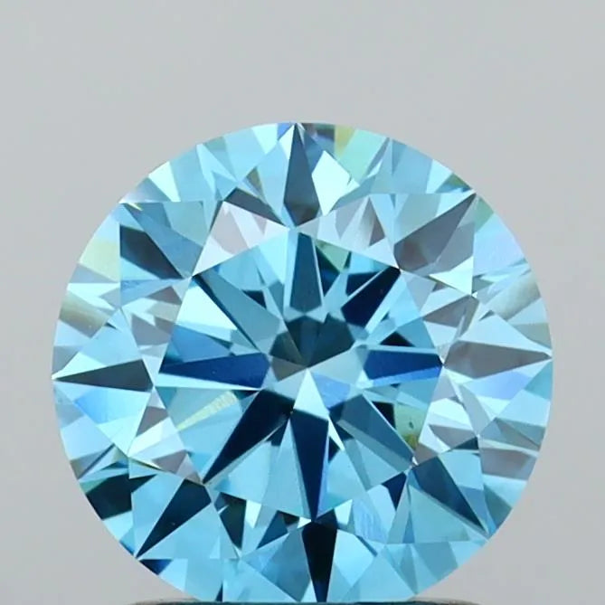 1.50ct Round Lab Grown Diamond (Colour Fancy Vivid Blue, Clarity VVS2, Cut ID, IGI Certified)