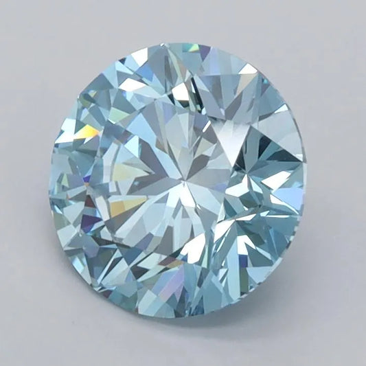 1.50ct Round Lab Grown Diamond (Colour Fancy Vivid Blue, Clarity VVS2, Cut ID, IGI Certified)