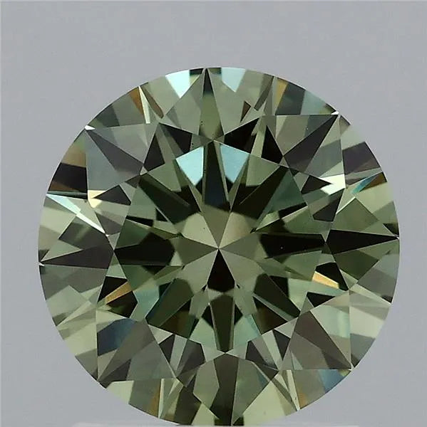 1.50ct Round Lab Grown Diamond (Colour Fancy Vivid Green, Clarity VVS2, Cut EX, IGI Certified)