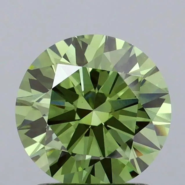 1.50ct Round Lab Grown Diamond (Colour Fancy Vivid Green, Clarity VVS2, Cut EX, IGI Certified)