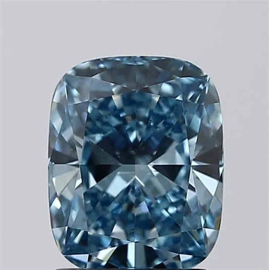 1.51ct Cushion brilliant Lab Grown Diamond (Colour Fancy Vivid Blue, Clarity VS1, IGI Certified)