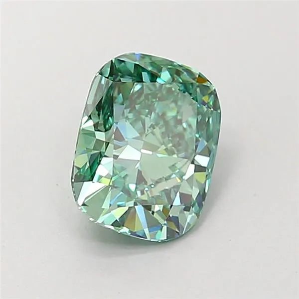 1.51ct Cushion modified Lab Grown Diamond (Colour Fancy Vivid Green, Clarity VS1, IGI Certified)