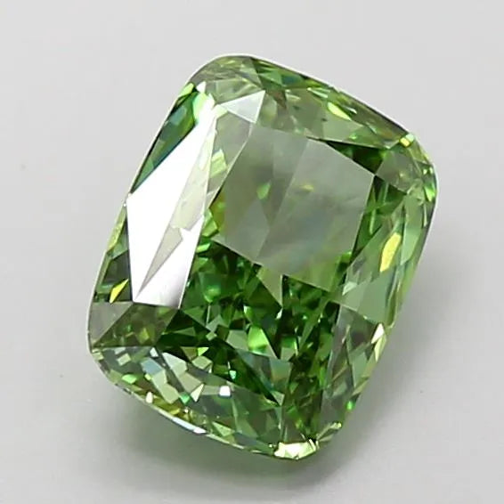 1.51ct Cushion modified Lab Grown Diamond (Colour Fancy Vivid Green, Clarity VS1, IGI Certified)