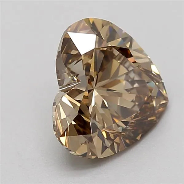 1.51ct Heart Lab Grown Diamond (Colour Fancy Brown, Clarity VVS2, IGI Certified)