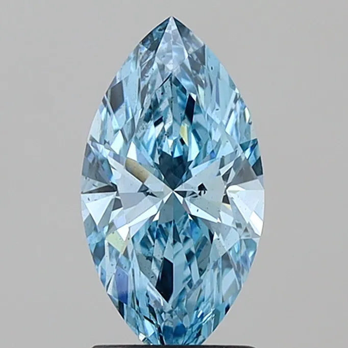 1.51ct Marquise Lab Grown Diamond (Colour Fancy Vivid Blue, Clarity SI1, IGI Certified)