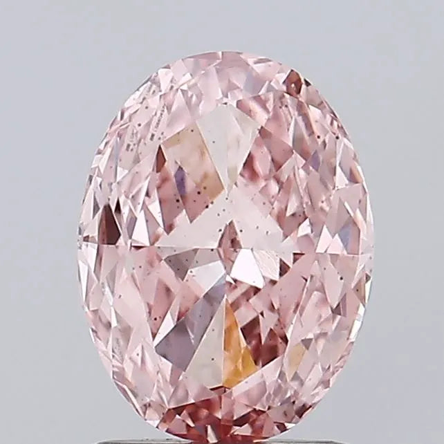 1.51ct Oval Lab Grown Diamond (Colour Fancy Intense Pink, Clarity VS2, IGI Certified)