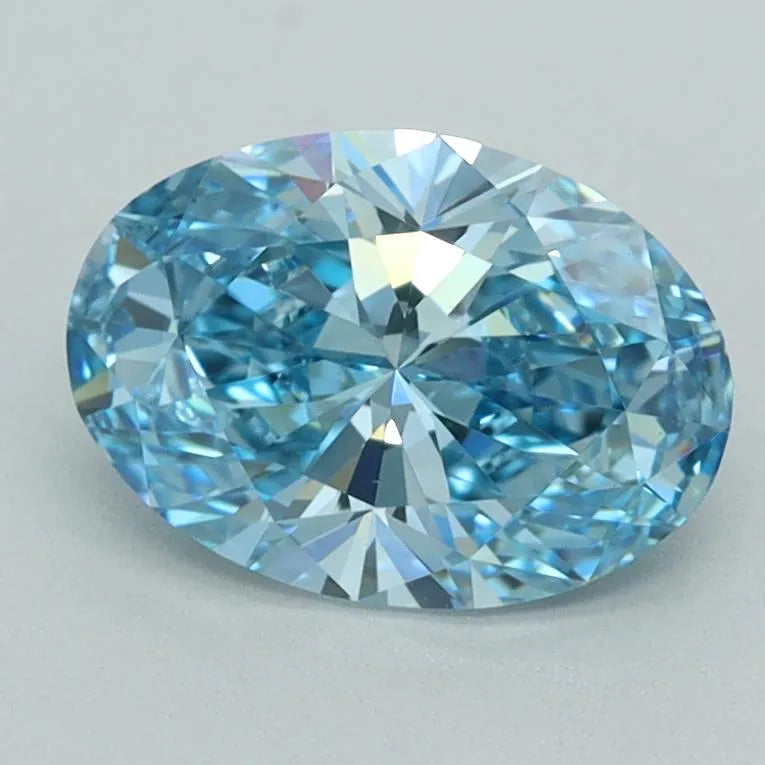1.51ct Oval Lab Grown Diamond (Colour Fancy Vivid Blue, Clarity VS1, IGI Certified)