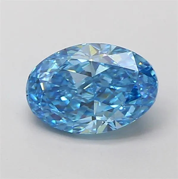 1.51ct Oval Lab Grown Diamond (Colour Fancy Vivid Blue, Clarity VS2, IGI Certified)