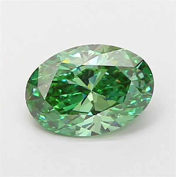 1.51ct Oval Lab Grown Diamond (Colour Fancy Vivid Green, Clarity VS2, IGI Certified)