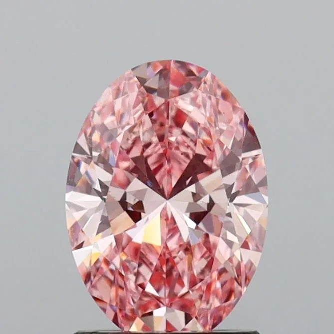 1.51ct Oval Lab Grown Diamond (Colour Fancy Vivid Pink, Clarity VS1, IGI Certified)