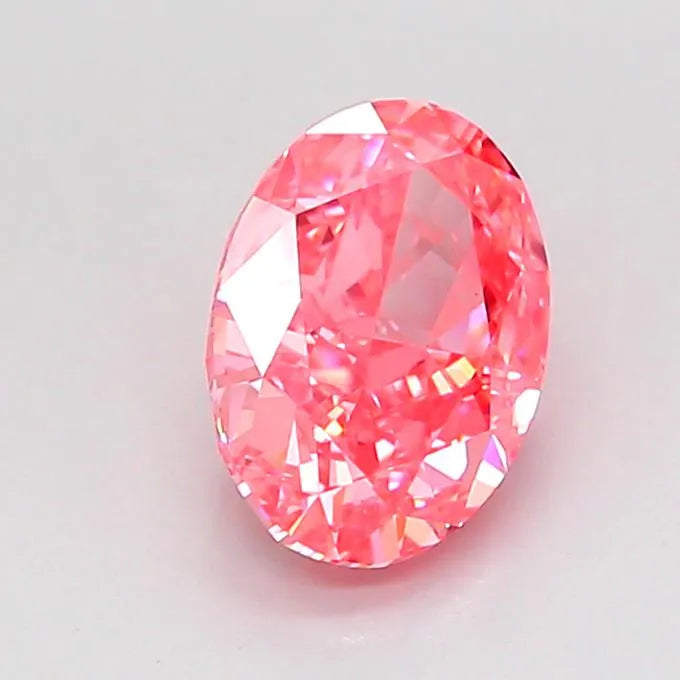 1.51ct Oval Lab Grown Diamond (Colour Fancy Vivid Pink, Clarity VVS2, IGI Certified)