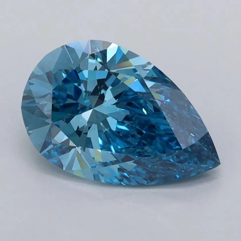 1.51ct Pear Lab Grown Diamond (Colour Fancy Vivid Blue, Clarity VVS2, IGI Certified)