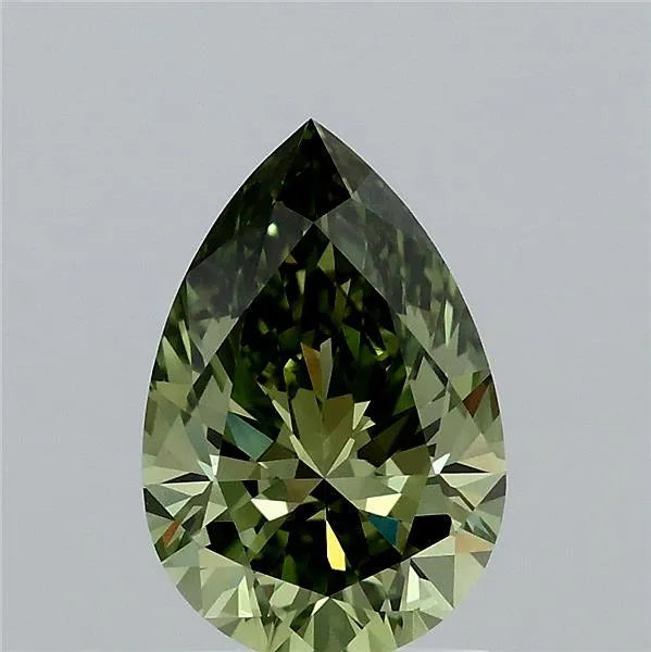 1.51ct Pear Lab Grown Diamond (Colour Fancy Vivid Green, Clarity VVS2, IGI Certified)