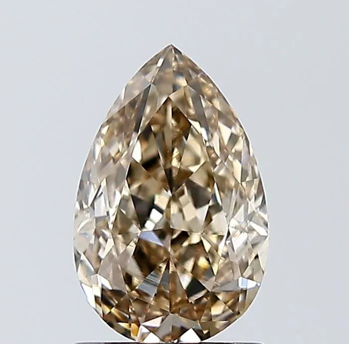 1.51ct Pear Natural Diamond (Colour Fancy Yellowish Brown, Clarity VVS2, GIA Certified)