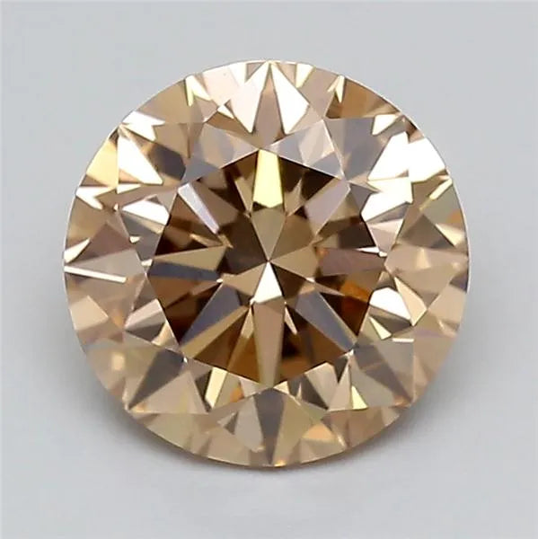 1.51ct Round Lab Grown Diamond (Colour Fancy Light Brown, Clarity VS1, Cut EX, IGI Certified)