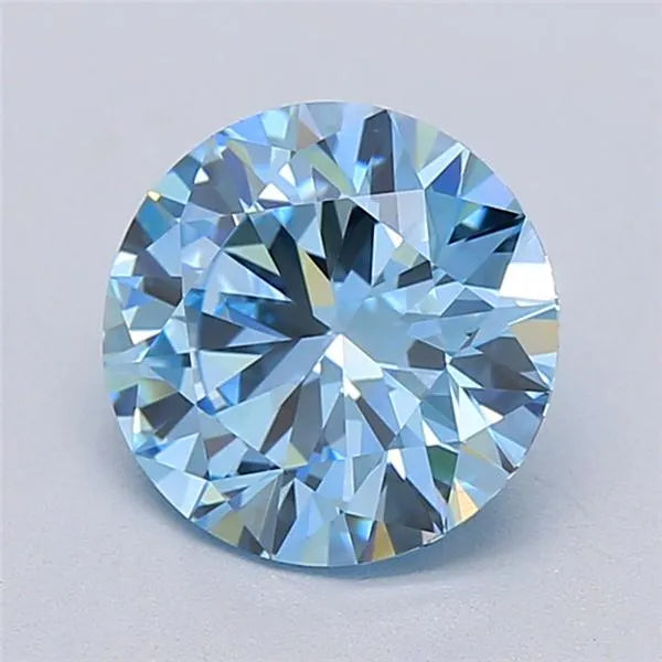 1.51ct Round Lab Grown Diamond (Colour Fancy Vivid Blue, Clarity VVS1, Cut ID, IGI Certified)