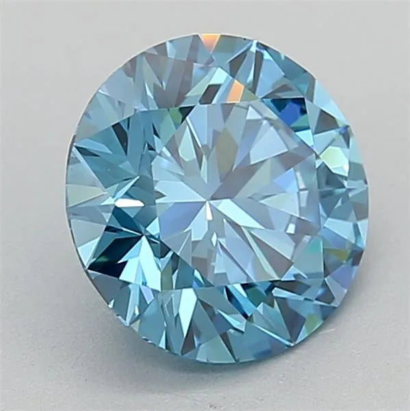 1.51ct Round Lab Grown Diamond (Colour Fancy Vivid Blue, Clarity VVS1, Cut ID, IGI Certified)