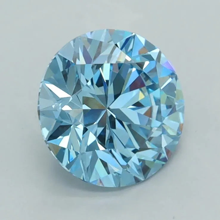 1.51ct Round Lab Grown Diamond (Colour Fancy Vivid Blue, Clarity VVS2, Cut ID, IGI Certified)