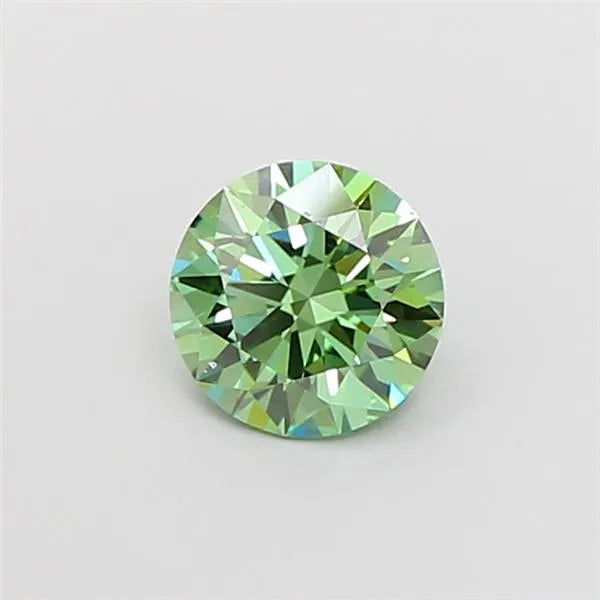 1.51ct Round Lab Grown Diamond (Colour Fancy Vivid Green, Clarity VVS2, Cut ID, IGI Certified)