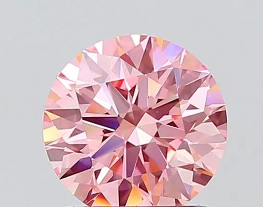1.51ct Round Lab Grown Diamond (Colour Fancy Vivid Pink, Clarity VS1, Cut ID, IGI Certified)