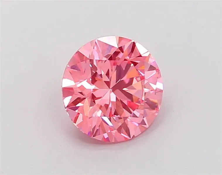 1.51ct Round Lab Grown Diamond (Colour Fancy Vivid Pink, Clarity VVS2, Cut ID, IGI Certified)
