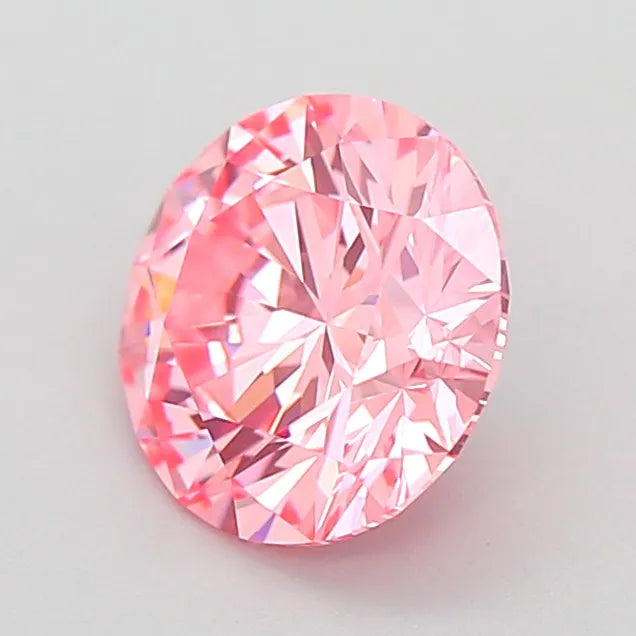 1.51ct Round Lab Grown Diamond (Colour Fancy Vivid Pink, Clarity VVS2, Cut ID, IGI Certified)