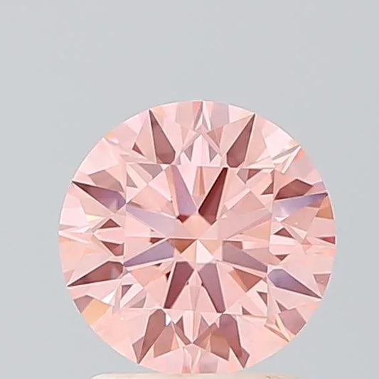 1.51ct Round Lab Grown Diamond (Colour Fancy Vivid Pink, Clarity VVS2, Cut ID, IGI Certified)
